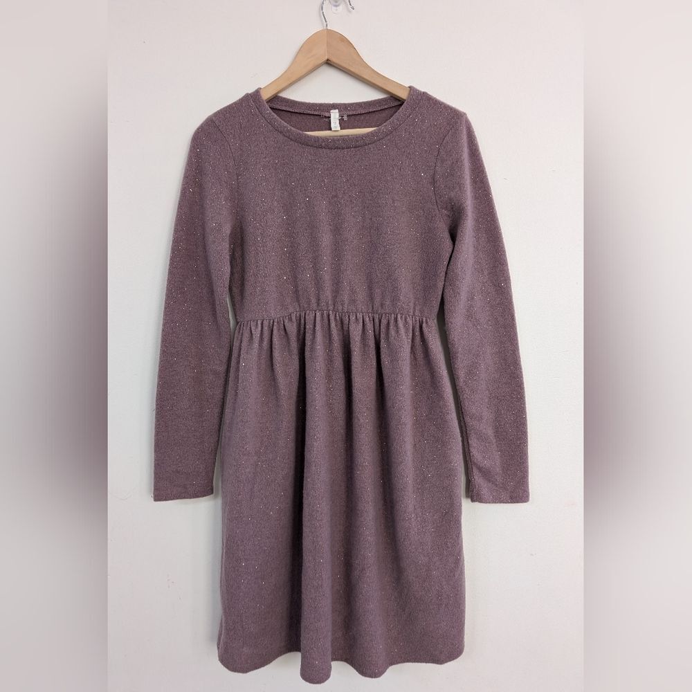 Pinkblush Gold Fleck Mauve Long Sleeve Dress S Small
